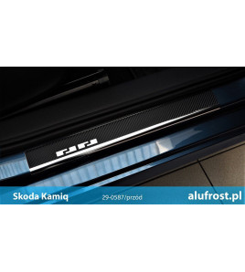 Nakładki progowe + folia karbonowa SKODA KAMIQ