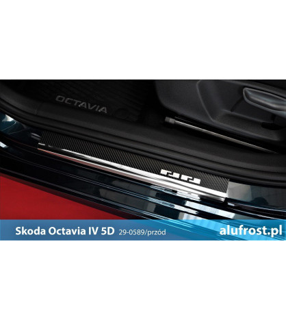 Door sills + carbon foil SKODA OCTAVIA II