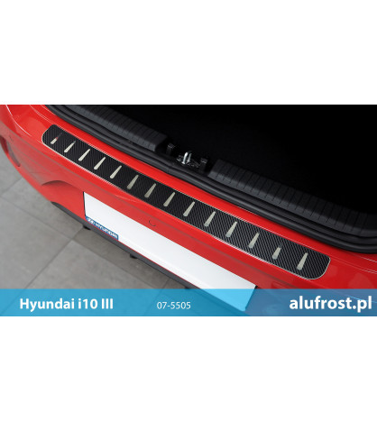Płaska nakładka na zderzak (stal + folia karbonowa) HYUNDAI i10 I