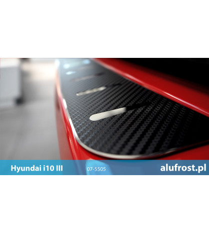 Płaska nakładka na zderzak (stal + folia karbonowa) HYUNDAI i10 I