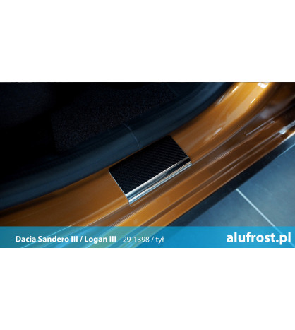 Nakładki progowe + folia karbonowa DACIA SANDERO II
