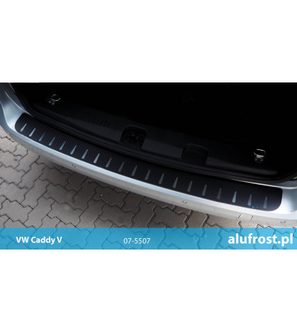 Płaska nakładka na zderzak (stal + folia karbonowa) VOLKSWAGEN CADDY III