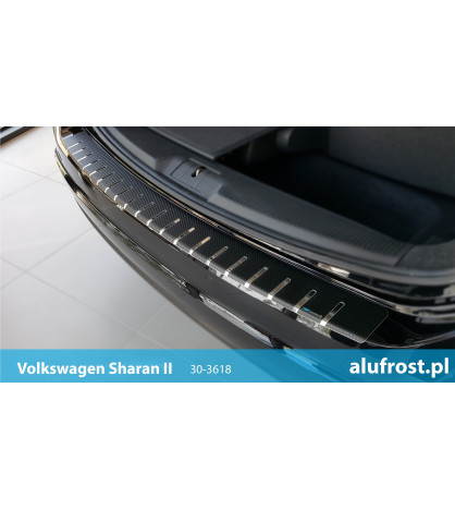 Rear bumper protector + carbon foil VOLKSWAGEN SHARAN II