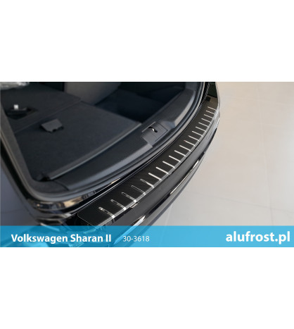 Rear bumper protector + carbon foil VOLKSWAGEN SHARAN II