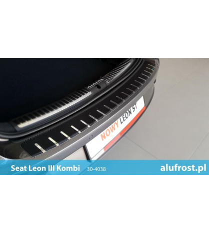 Rear bumper protector + carbon foil SEAT LEON III KOMBI