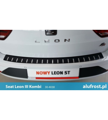 Rear bumper protector + carbon foil SEAT LEON III KOMBI