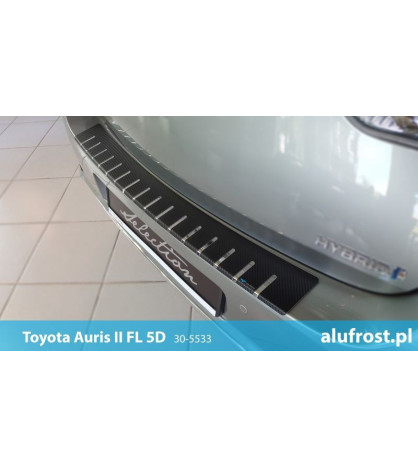 Rear bumper protector + carbon foil TOYOTA AURIS II FL 5D