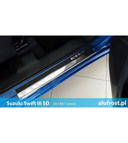 Door sills + carbon foil SUZUKI SWIFT III 5D
