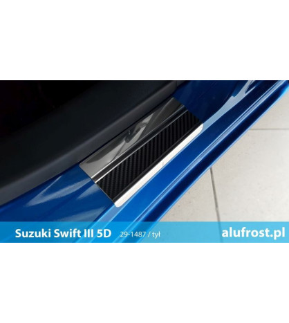 Door sills + carbon foil SUZUKI SWIFT III 5D