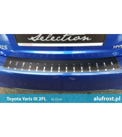 Rear bumper protector + carbon foil TOYOTA YARIS III 2FL 5D