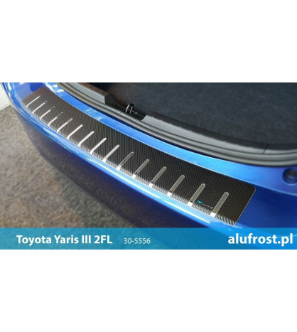 Rear bumper protector + carbon foil TOYOTA YARIS III 2FL 5D