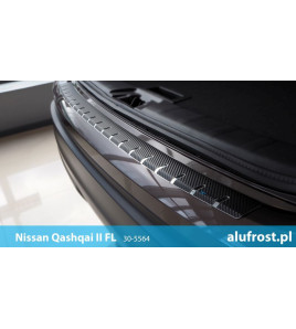 Rear bumper protector + carbon foil NISSAN QASHQAI II FL