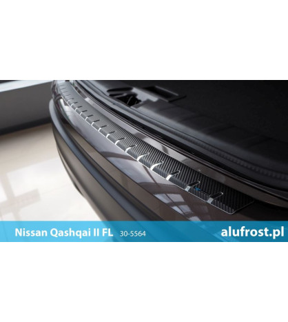 Rear bumper protector + carbon foil NISSAN QASHQAI II FL