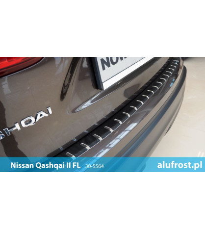 Rear bumper protector + carbon foil NISSAN QASHQAI II FL