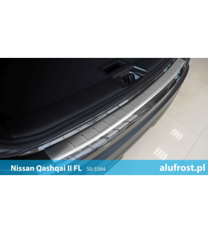 Rear bumper protector (inox) NISSAN QASHQAI II  FL
