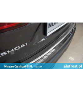 Rear bumper protector (inox) NISSAN QASHQAI II  FL