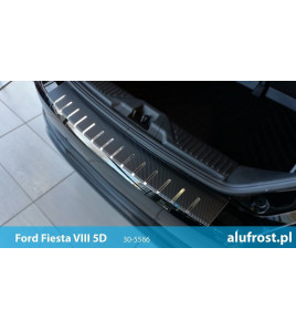 Rear bumper protector + carbon foil FORD FIESTA VIII 5D