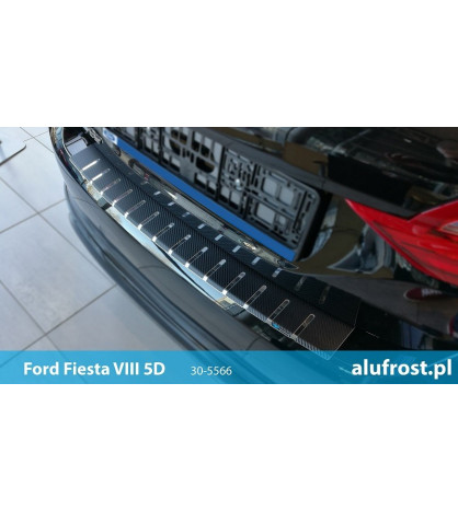 Rear bumper protector + carbon foil FORD FIESTA VIII 5D