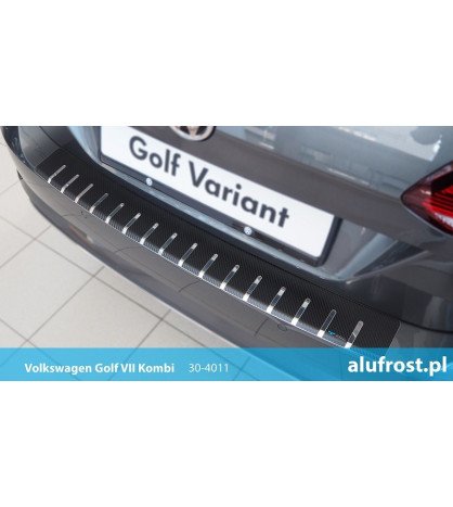 Rear bumper protector + carbon foil VOLKSWAGEN GOLF VII KOMBI