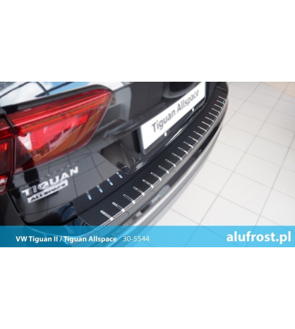 Rear bumper protector + carbon foil VOLKSWAGEN TIGUAN II / TIGUAN ALLSPACE