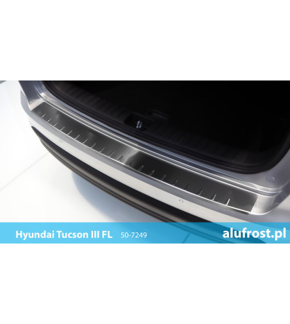Rear bumper protector (inox) HYUNDAI TUCSON III FL