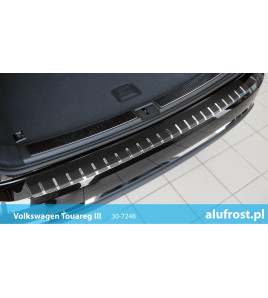 Rear bumper protector + carbon foil VOLKSWAGEN TOUAREG III