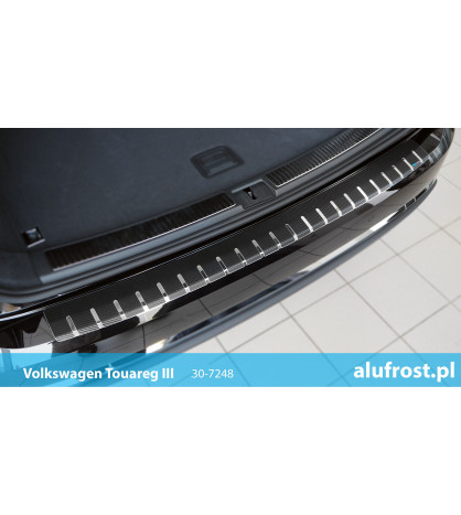 Rear bumper protector + carbon foil VOLKSWAGEN TOUAREG III