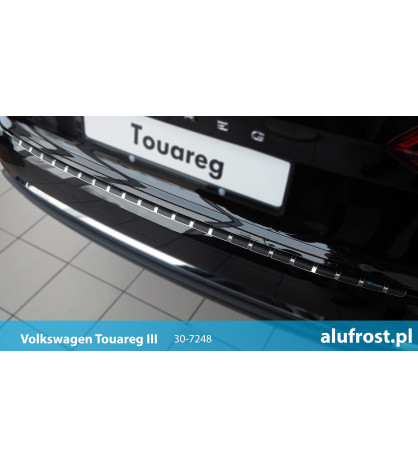 Rear bumper protector + carbon foil VOLKSWAGEN TOUAREG III