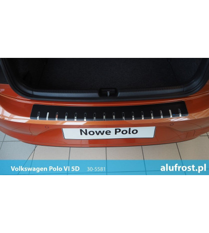 Protection de seuil de chargement + fibre en carbone VOLKSWAGEN POLO VI 5D