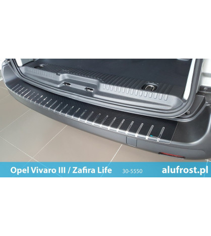 Rear bumper protector + carbon foil OPEL VIVARO III / ZAFIRA LIFE